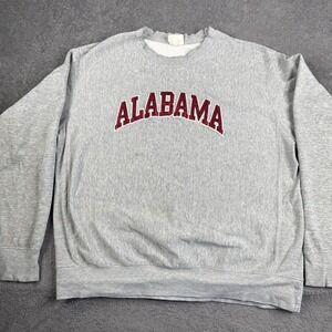 Vintage Alabama Crimson Tide Sweatshirt Size L Gray Crewneck Pullover NCAA 90s